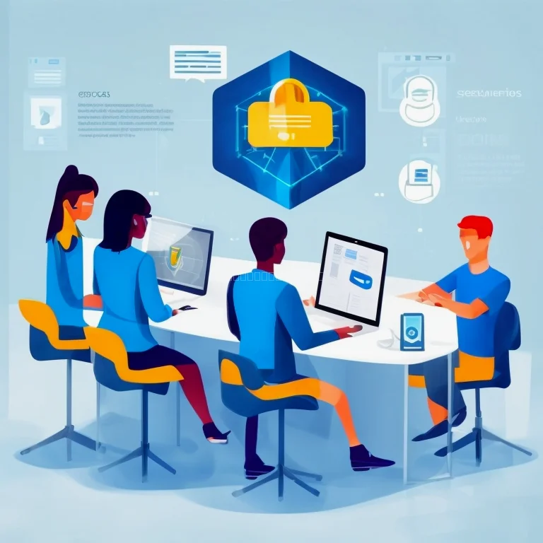 Sicherheitsfachkraft am Laptop